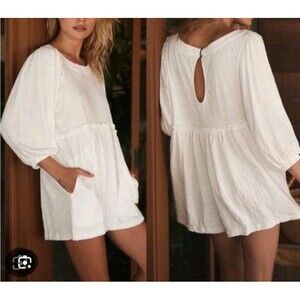 Free People Beach Beyond Obsessed Romper Playsuit Size XS Flowy Babydoll Prarie
